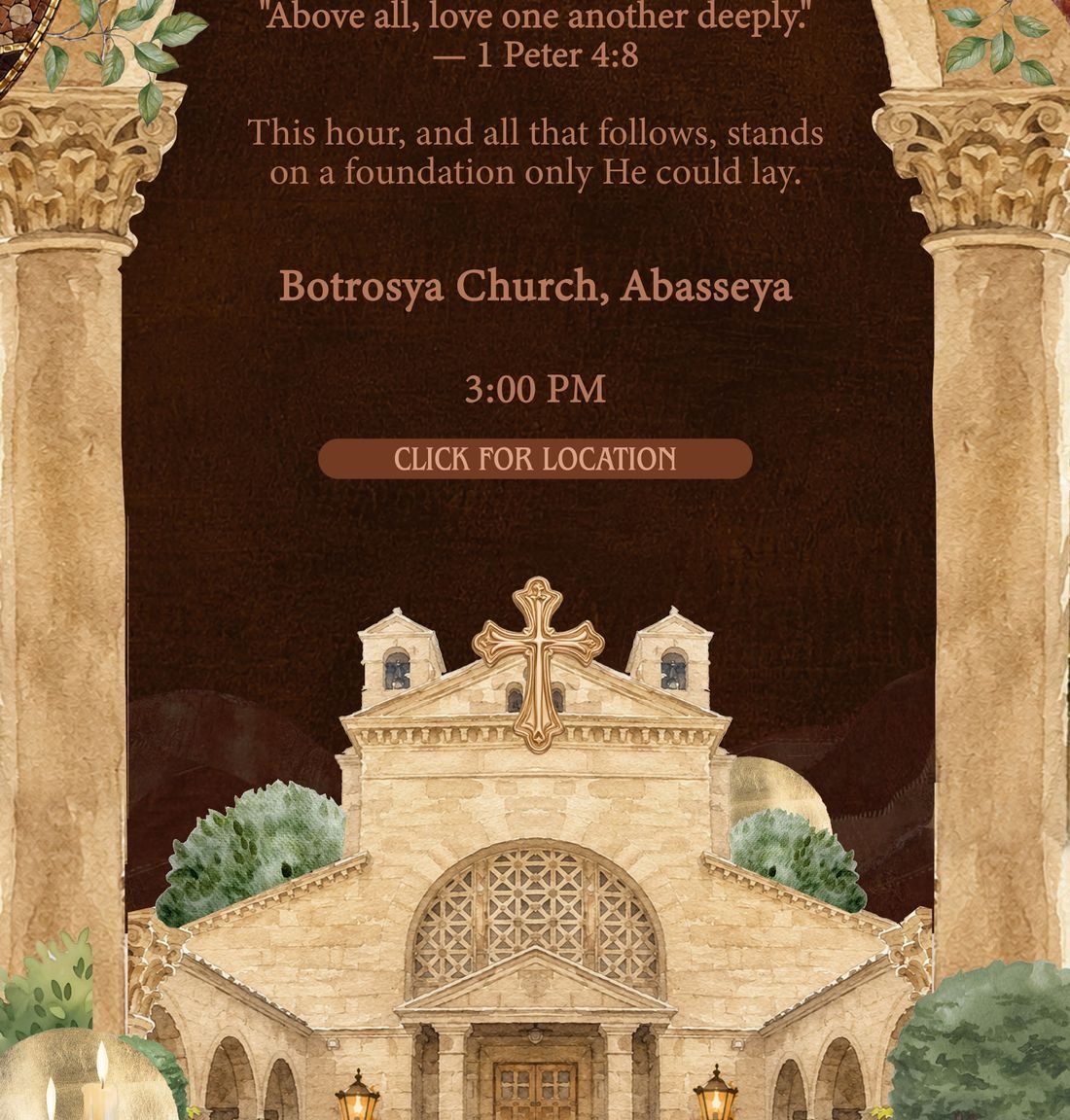 Ceremony — Botrosya Church, Abasseya, 3:00 PM